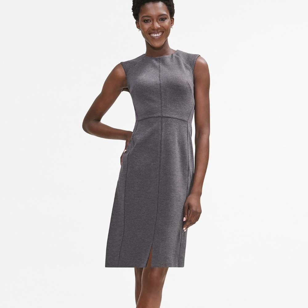MM Lafleur Katie Fine Rib Carbon Sheath Dress